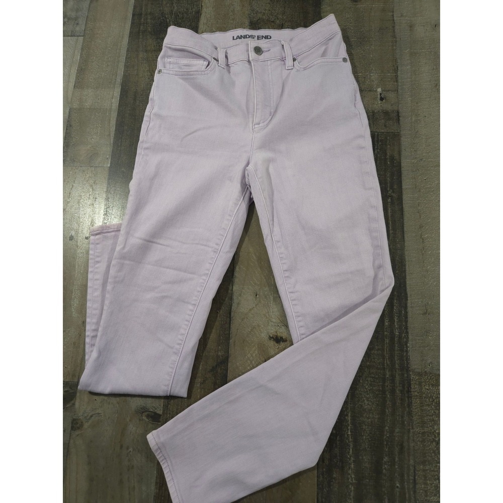 Lands End Womens High Rise Slim‎ Ankle Jean Lavender Purple Size 2 Stretch Denim